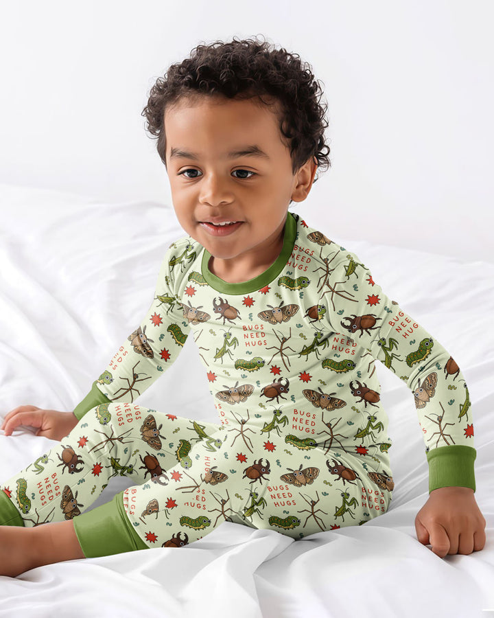 Cute Insect Friends Bamboo Two Piece Long Sleeve Pajama Set