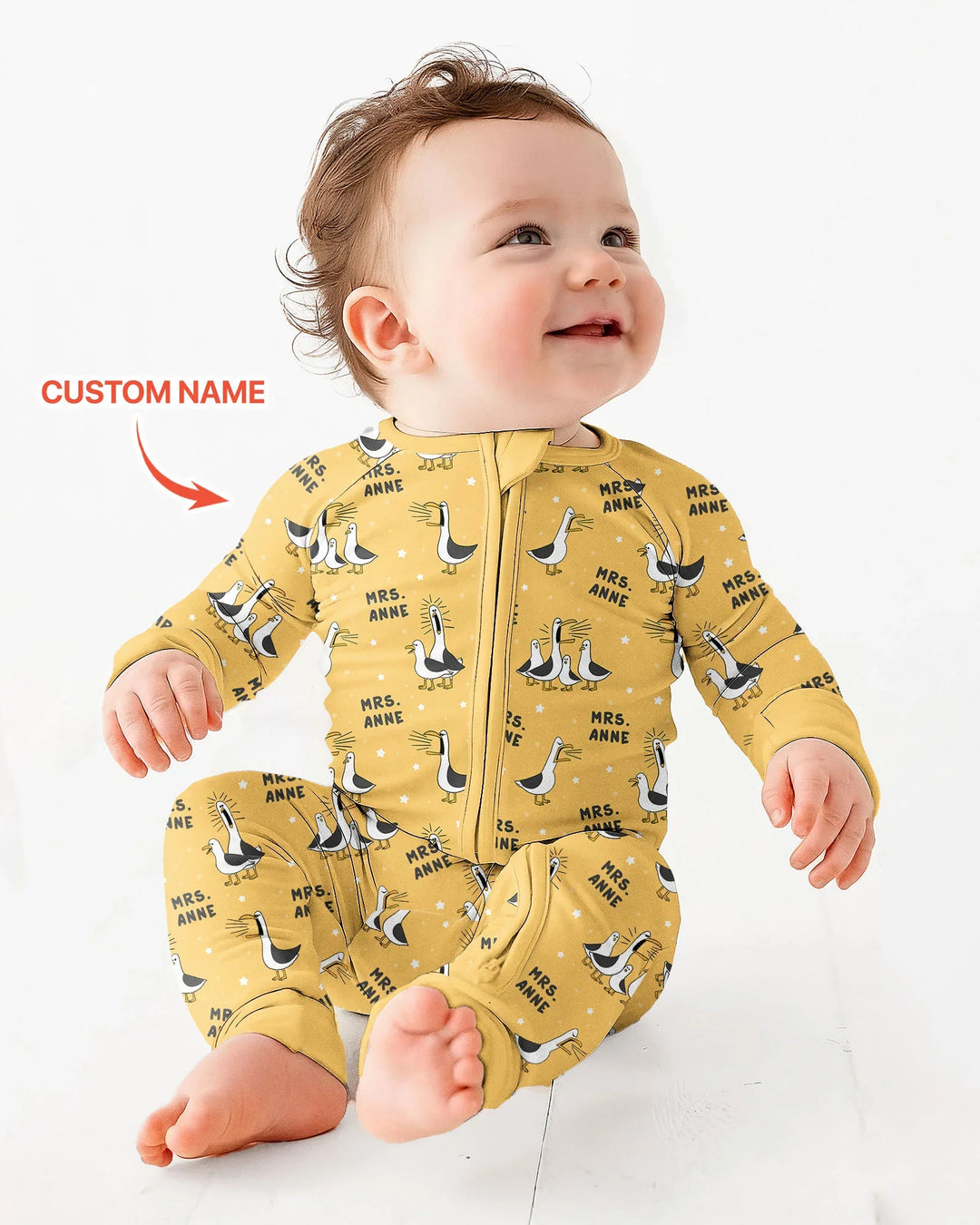 Custom Funny Seagulls Teacher Bamboo Convertible Zippy