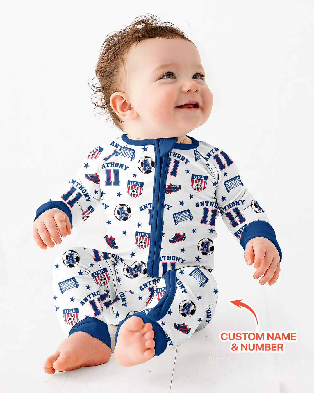 Custom Name Soccer Time Bamboo Convertible Zippy