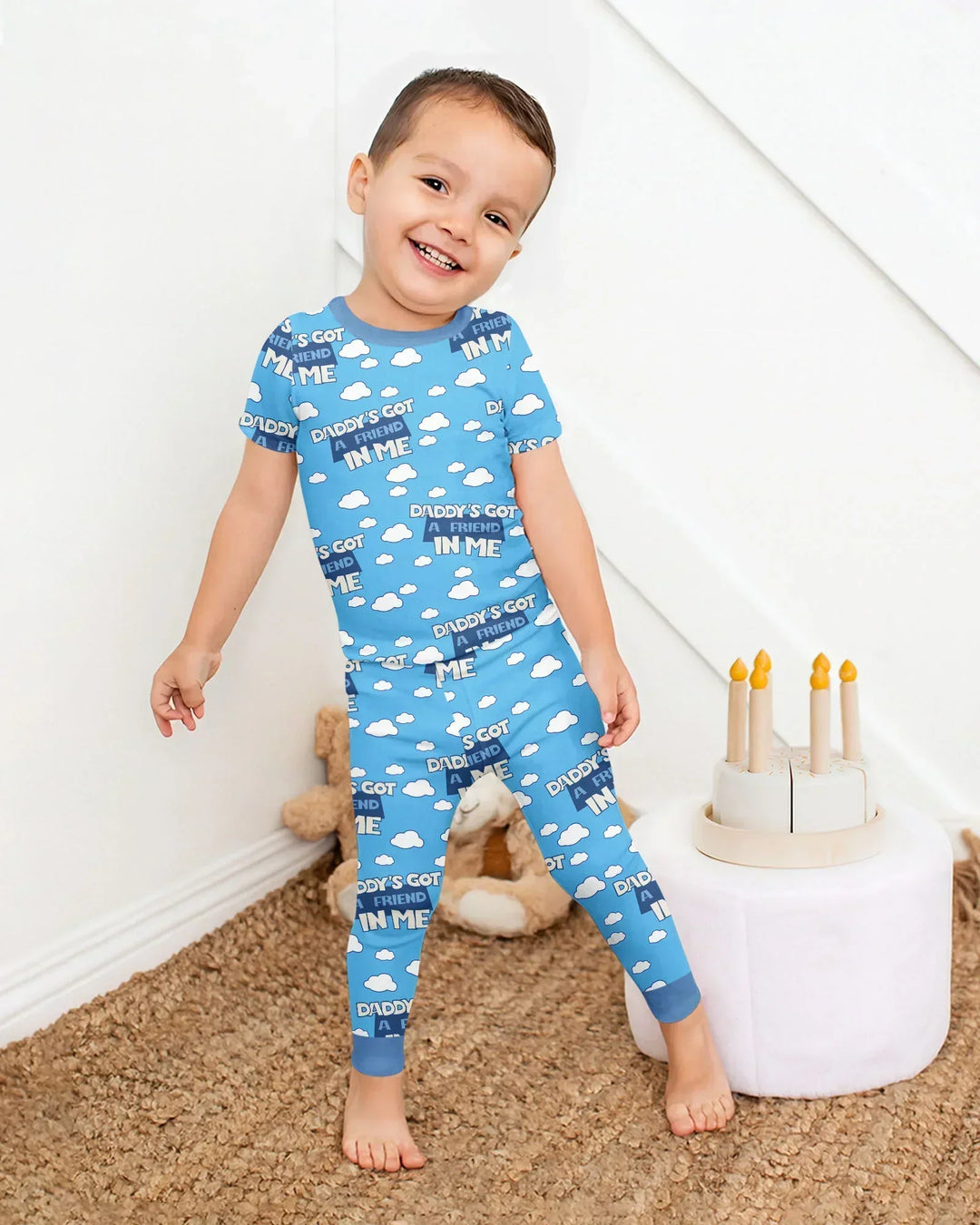Daddy's Got A Friend In Me Bamboo Two Piece Short Sleeve Pajama Set