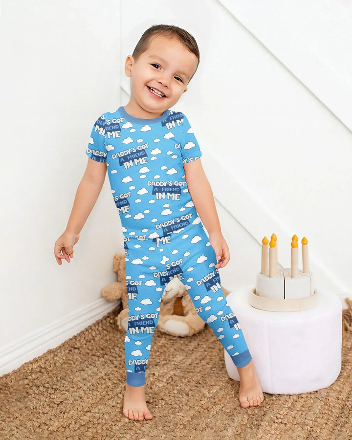 Daddy's Got A Friend In Me Bamboo Two Piece Short Sleeve Pajama Set