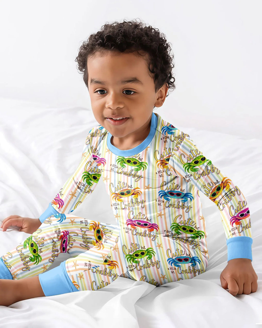 Cute But A Little Bit Crabby Bamboo Two Piece Long Sleeve Pajama Set