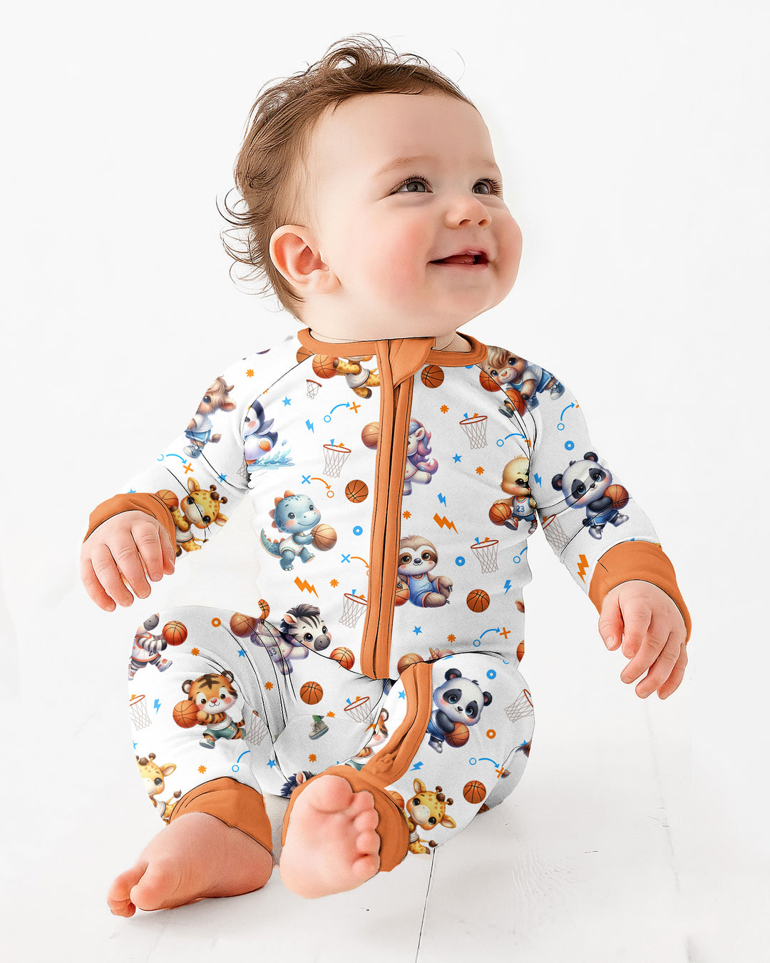 Cartoon Basketball Animals Bamboo Convertible Zippy