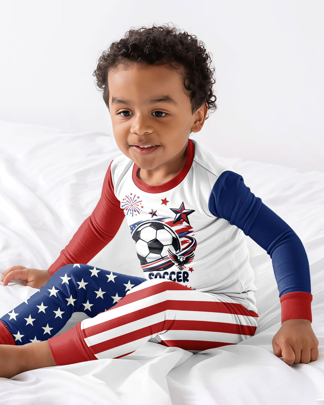 USA Soccer 2026 Family Matching Bamboo Two Piece Long Sleeve Pajama Set