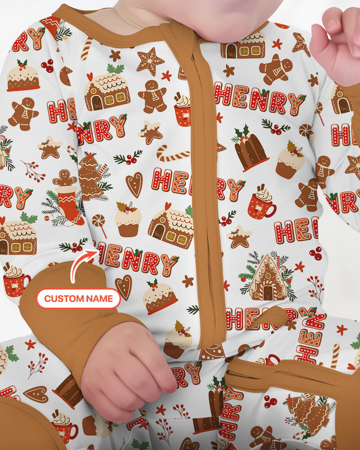 Personalized Gingerbread Christmas Bamboo Convertible Zippy