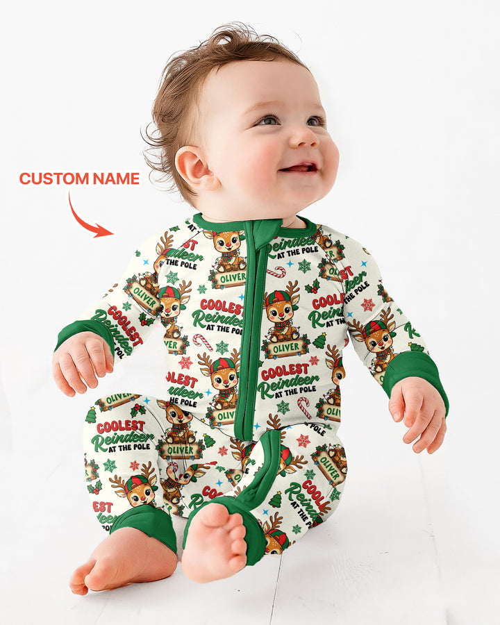 Custom Name Coolest Reindeer At The Pole Bamboo Convertible Zippy