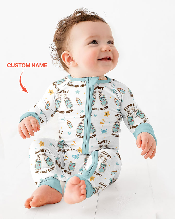 Custom Name Twin Drinking Buddies Bamboo Convertible Zippy