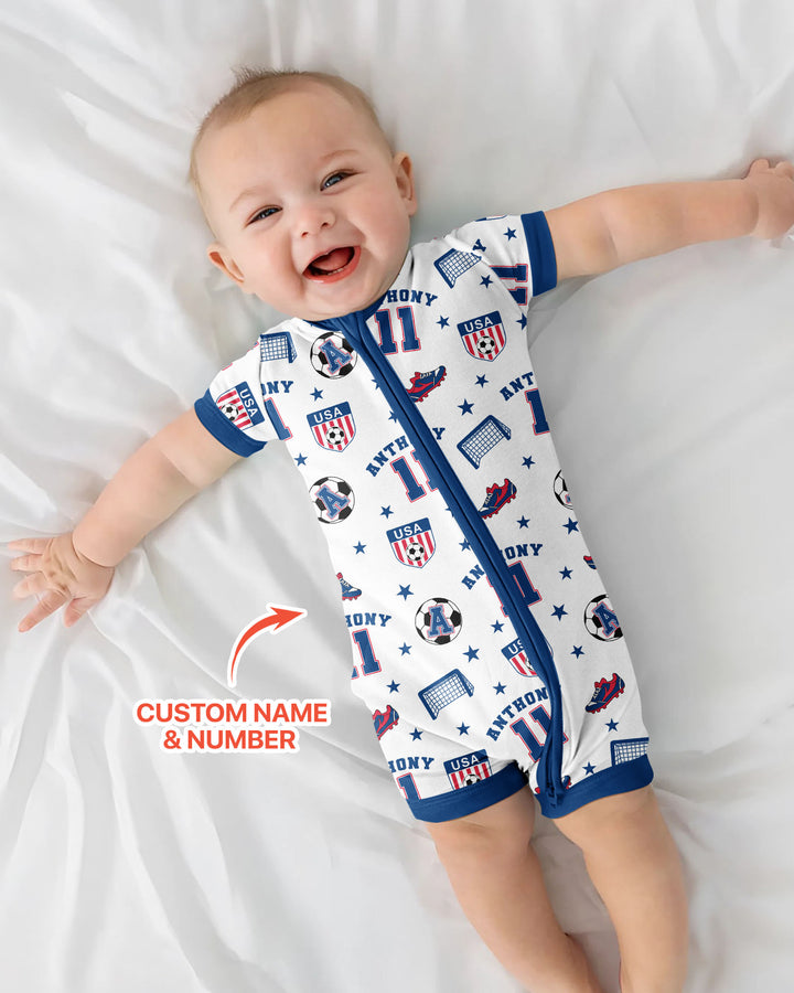 Custom Name Soccer Time Bamboo Shorty Zippy