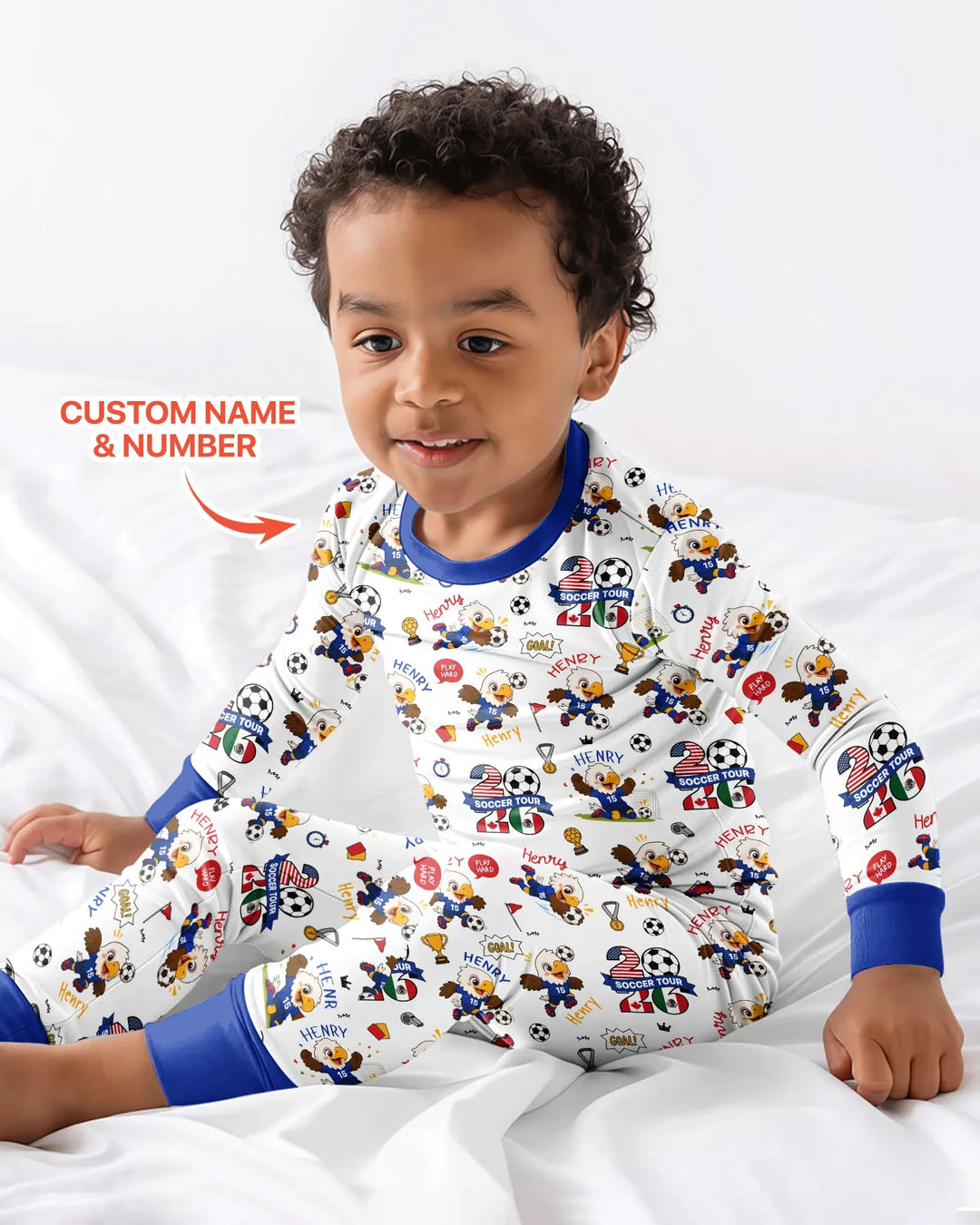 USA We Are Champions Soccer Tour 2026 Bamboo Two Piece Long Sleeve Pajama Set