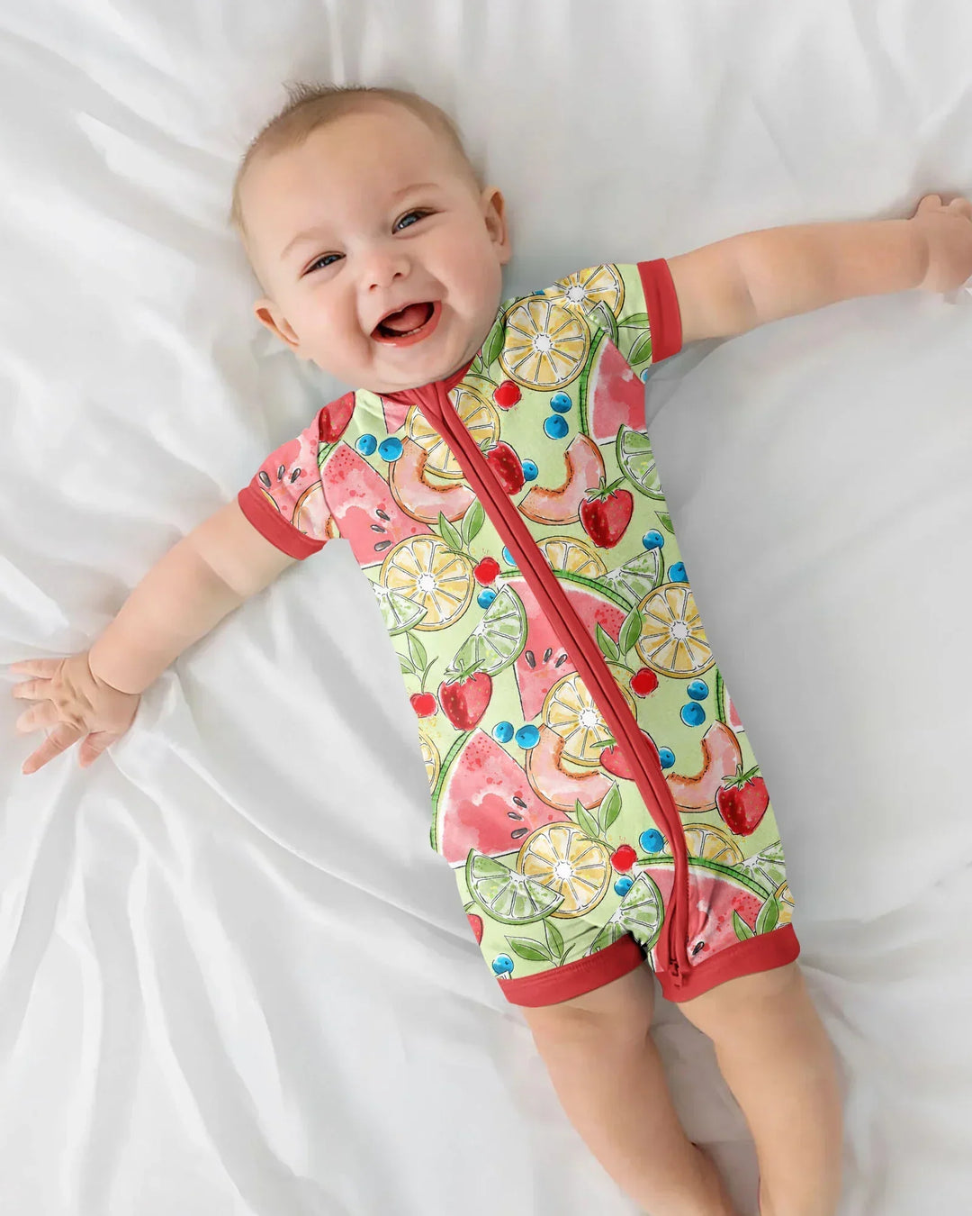 Sweet Summer Fruits Family Matching Bamboo Shorty Zippy
