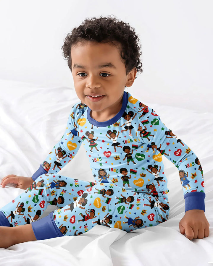 Celebrate Juneteenth Freedom Bamboo Two Piece Long Sleeve Pajama Set