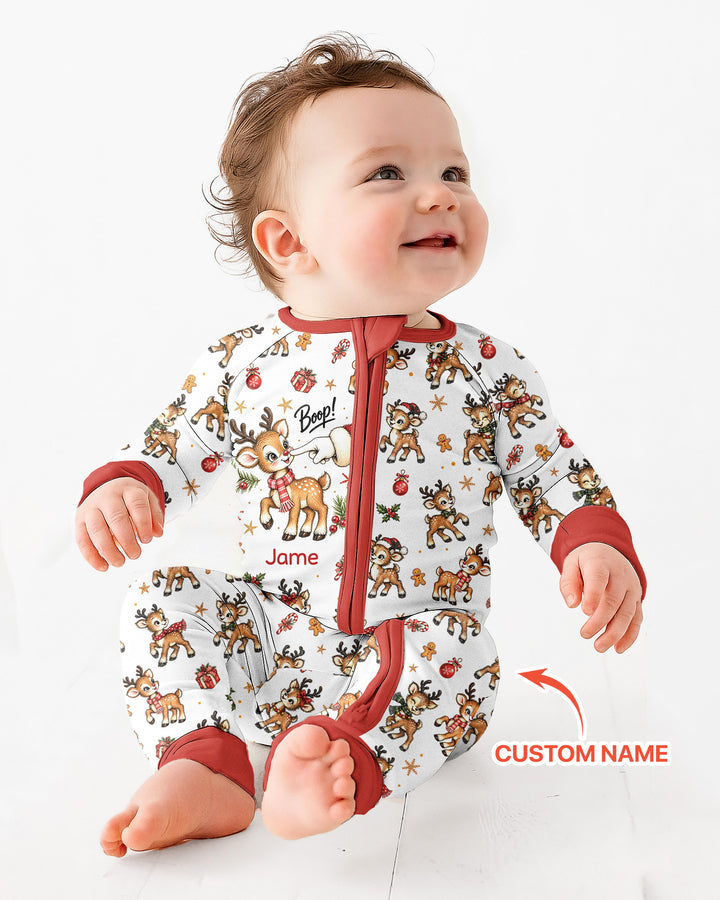 Reindeer Santa Boop Custom Name Bamboo Convertible Zippy