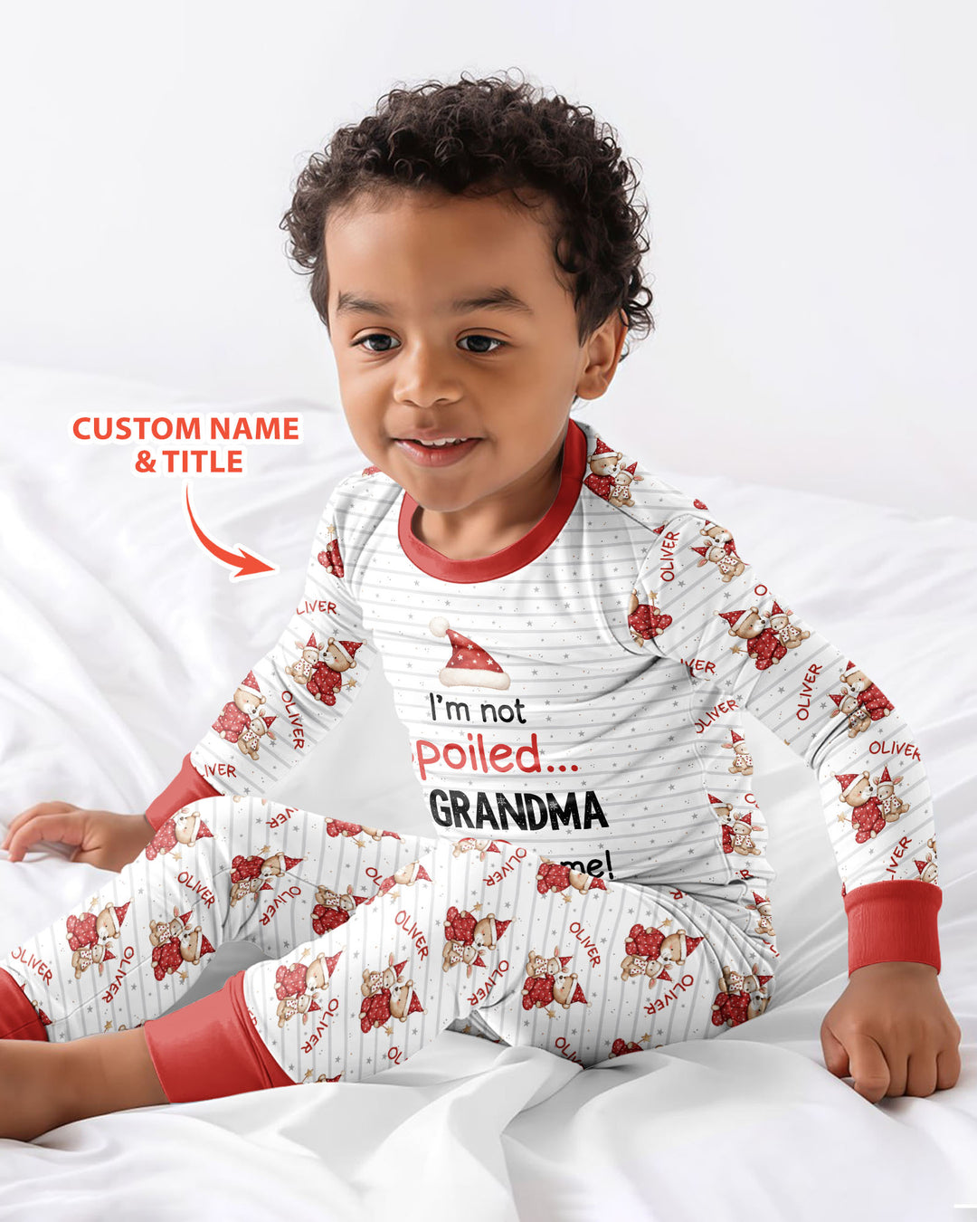Custom Name I'm Not Spoiled Bamboo Two Piece Long Sleeve Pajama Set