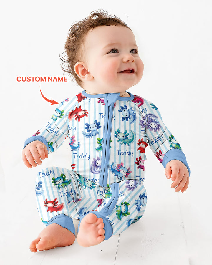 Cute Axololt Custom Name Bamboo Convertible Zippy