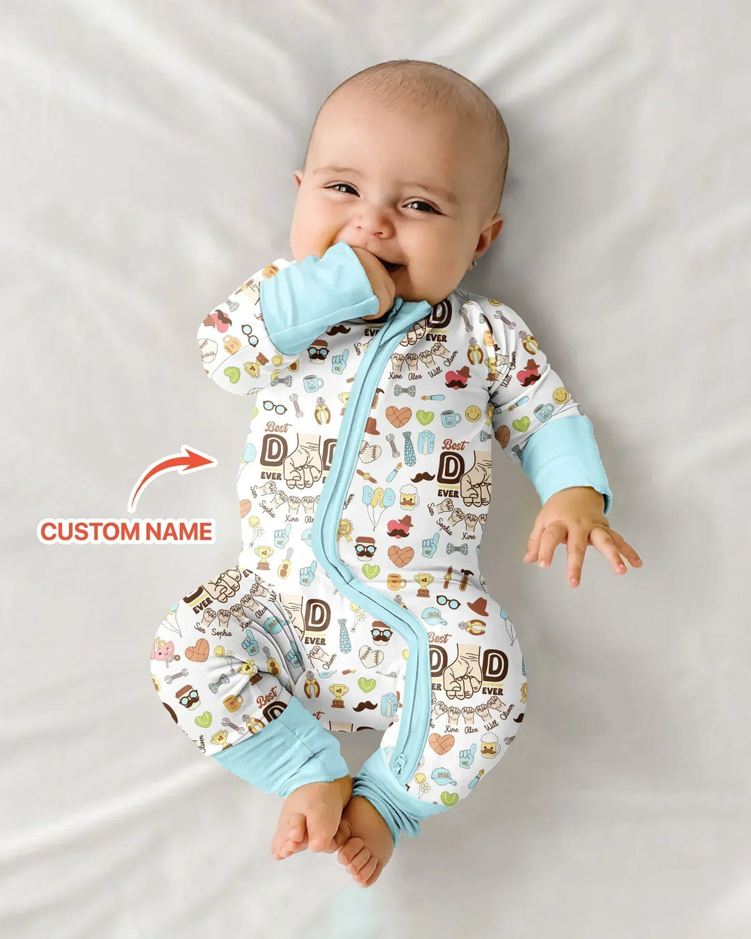Custom Kids Name Best Dad Ever Bamboo Convertible Zippy