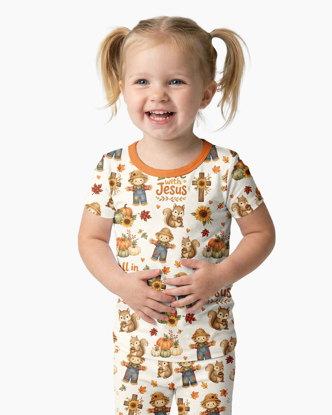 Fall For Jesus Bamboo Two Piece Short Sleeve Pajama Set