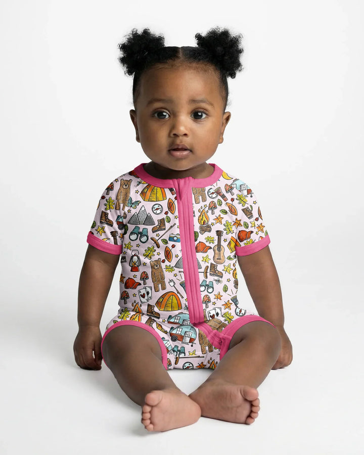 Funny Camper Family Matching Bamboo Shorty Zippy