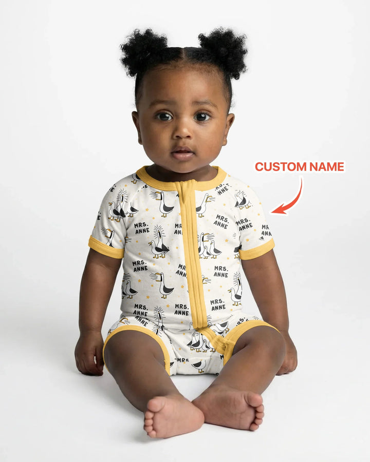 Custom Funny Seagulls Teacher Bamboo Shorty Zippy