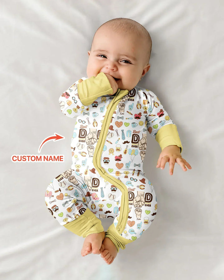 Custom Kids Name Best Dad Ever Bamboo Convertible Zippy