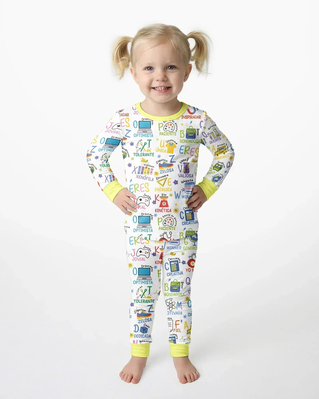 You Are Spanish Alphabet Version Bamboo Two Piece Long Sleeve Pajama Set