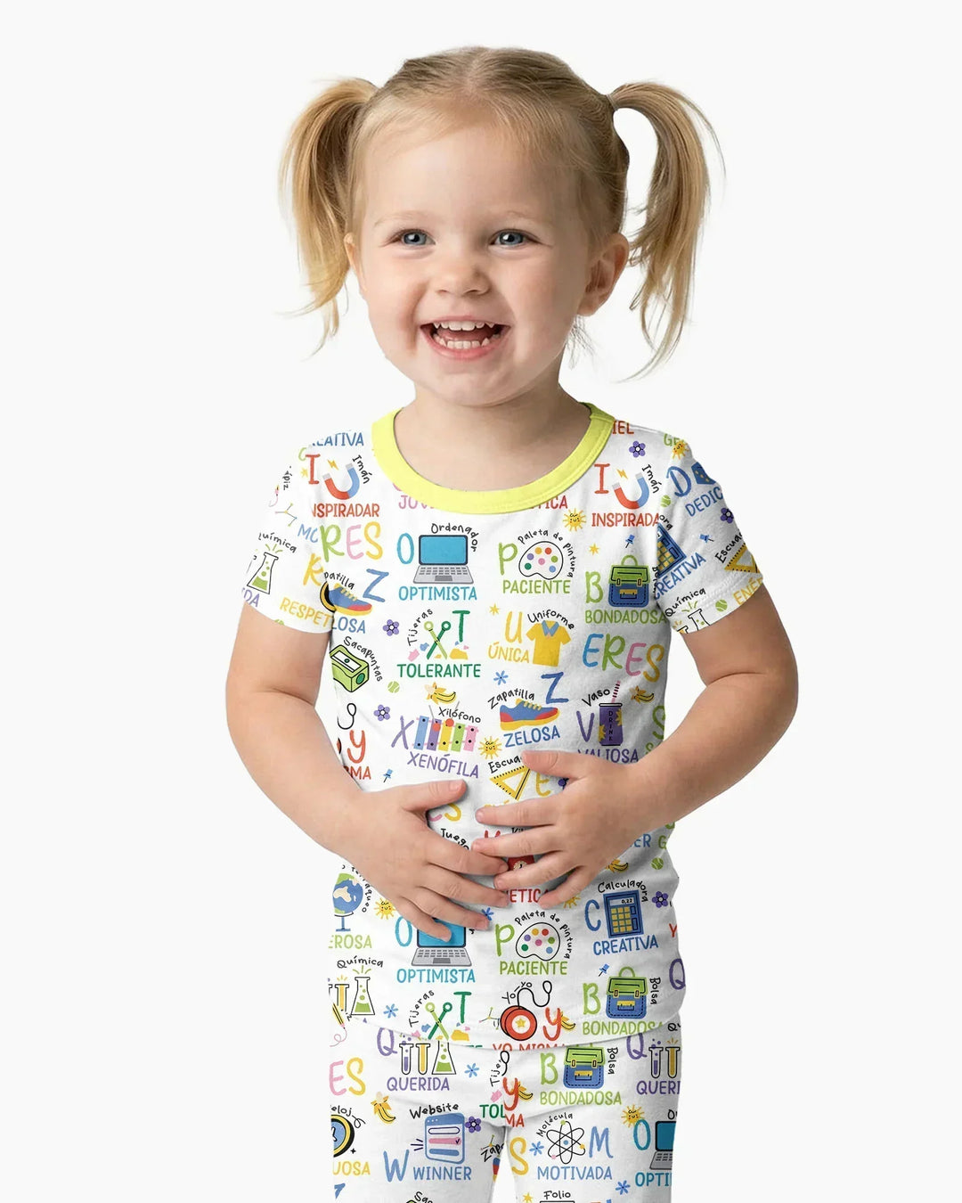 You Are Spanish Alphabet Version Bamboo Two Piece Short Sleeve Pajama Set