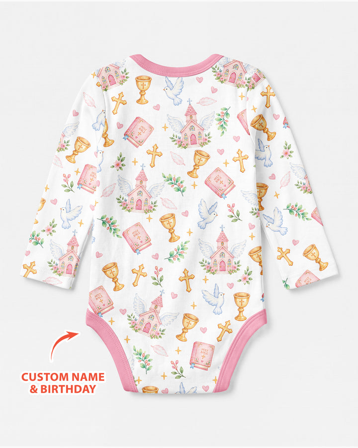 Personalized When I Wake Up It Will Be My Christening Day Bamboo Bodysuit