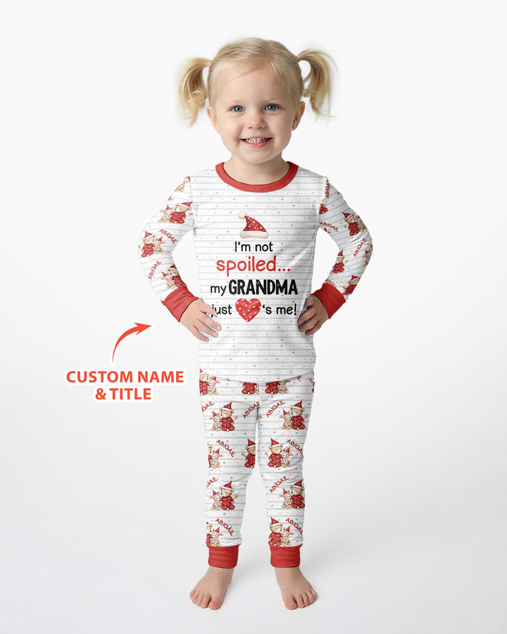 Custom Name I'm Not Spoiled Bamboo Two Piece Long Sleeve Pajama Set