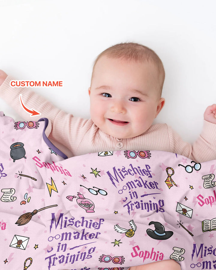 Custom Name Mischief Maker In Training Bamboo Blanket