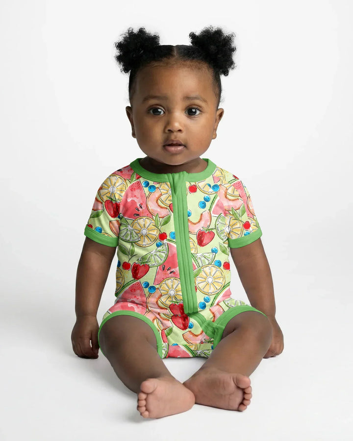 Sweet Summer Fruits Family Matching Bamboo Shorty Zippy