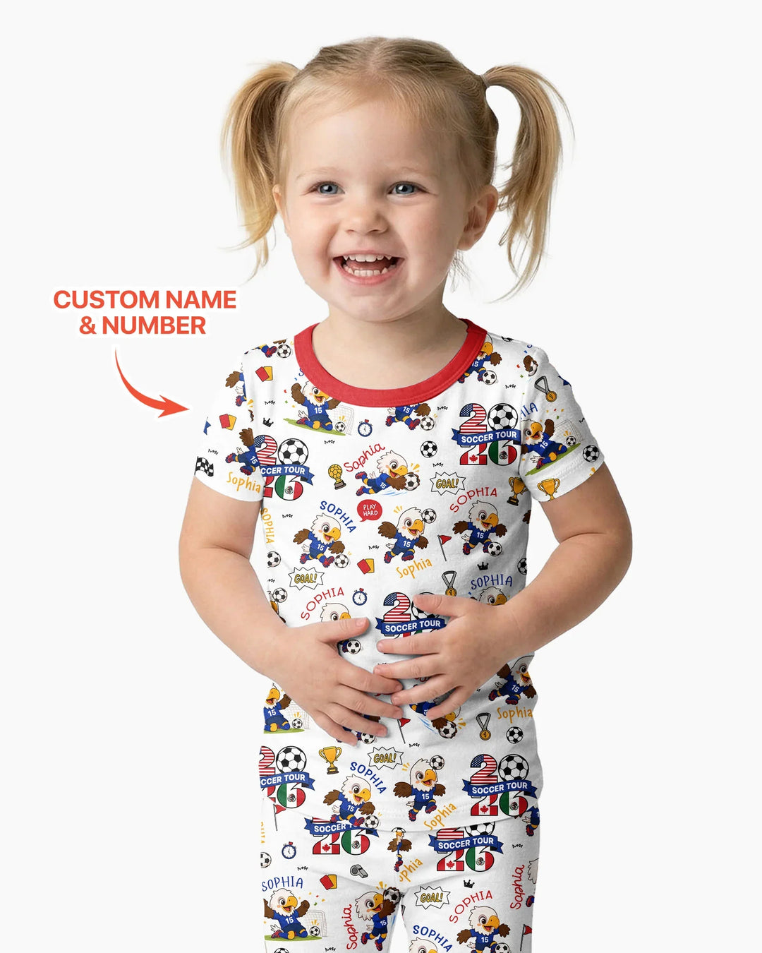 USA We Are Champions Soccer Tour 2026 Bamboo Two Piece Short Sleeve Pajama Set