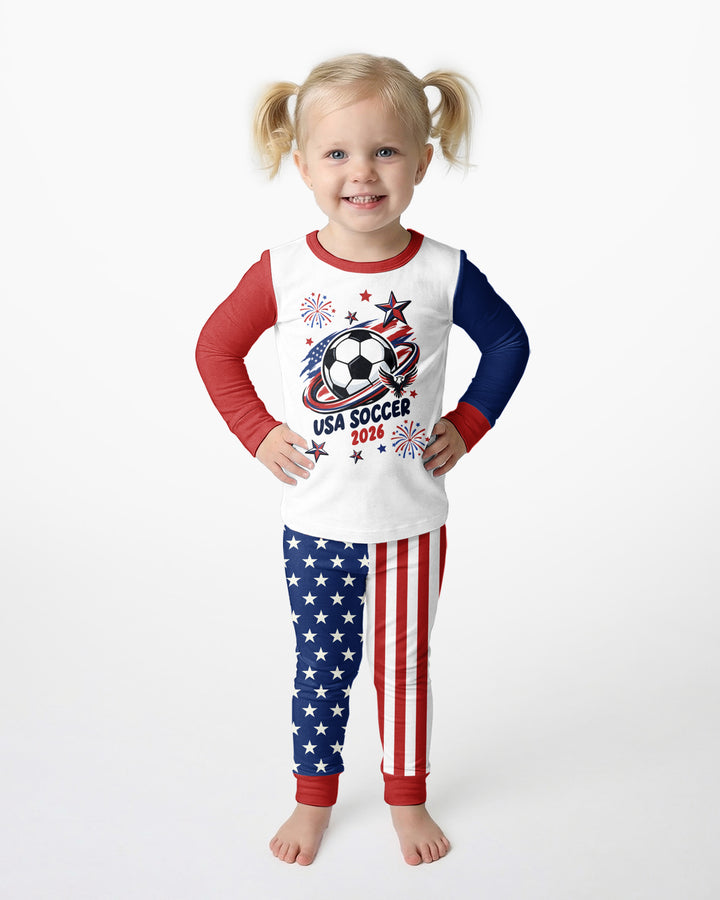 USA Soccer 2026 Family Matching Bamboo Two Piece Long Sleeve Pajama Set