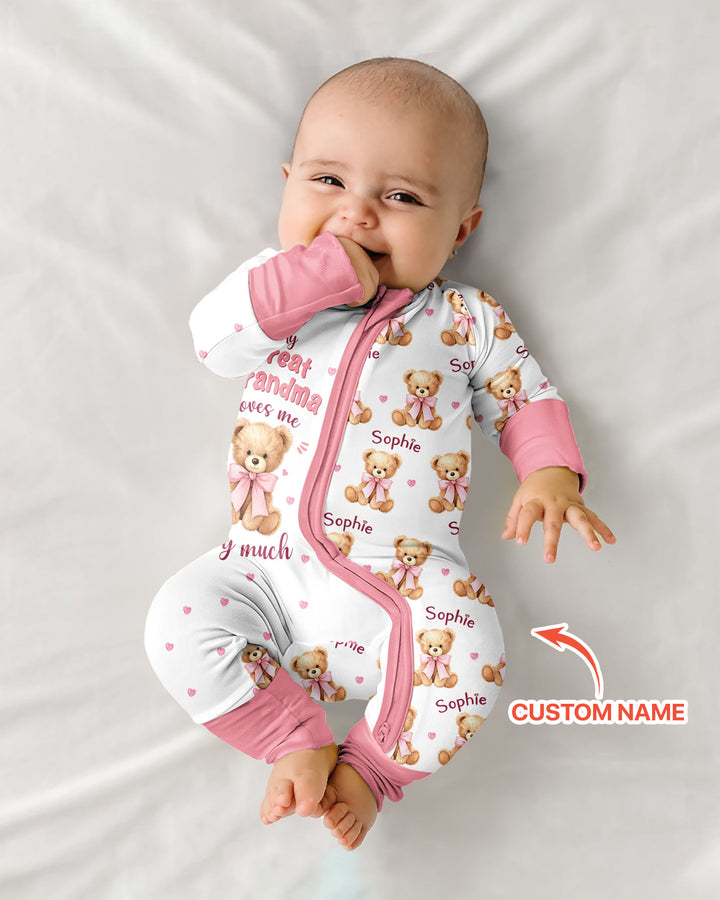 Grandma/... Loves Me Beary Much Personalized Bamboo Convertible Zippy