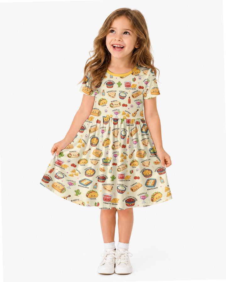 Kawaii Mexican Food Bamboo Twirl Dress
