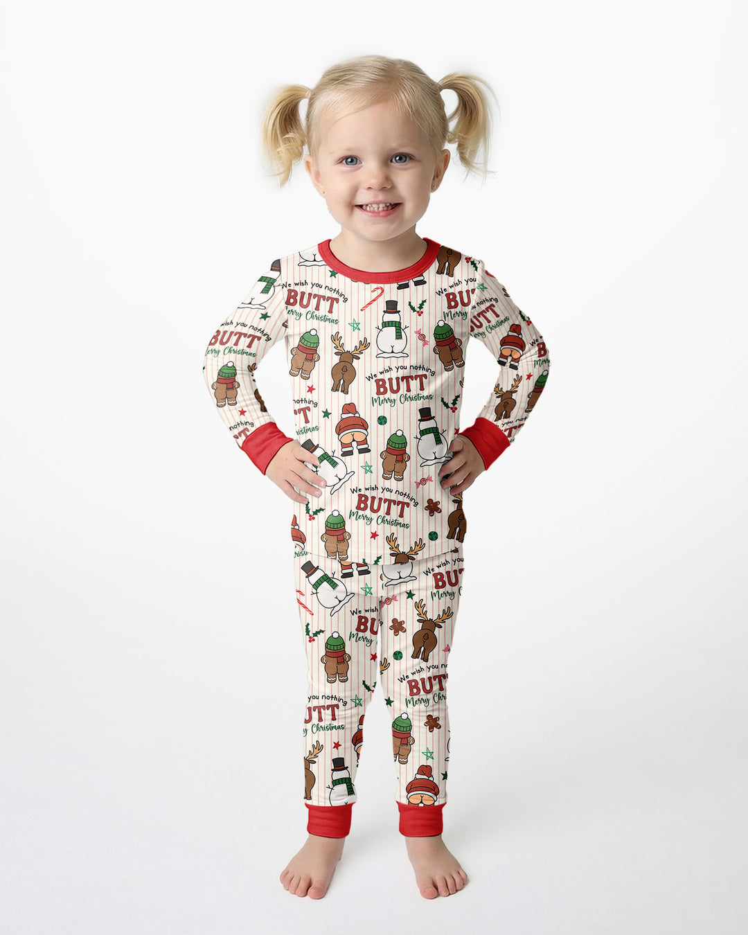 We Wish You Nothing Butt Merry Bamboo Two Piece Long Sleeve Pajama Set
