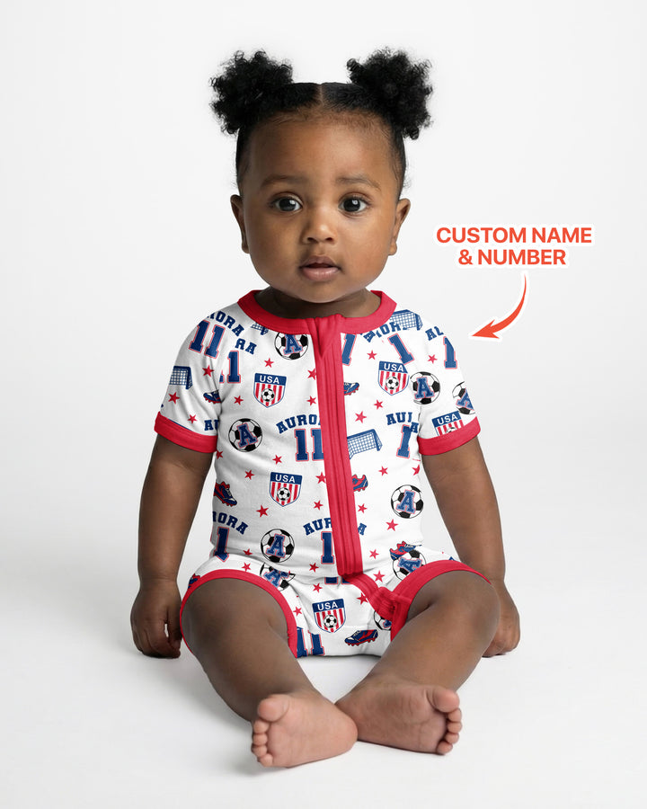 Custom Name Soccer Time Bamboo Shorty Zippy