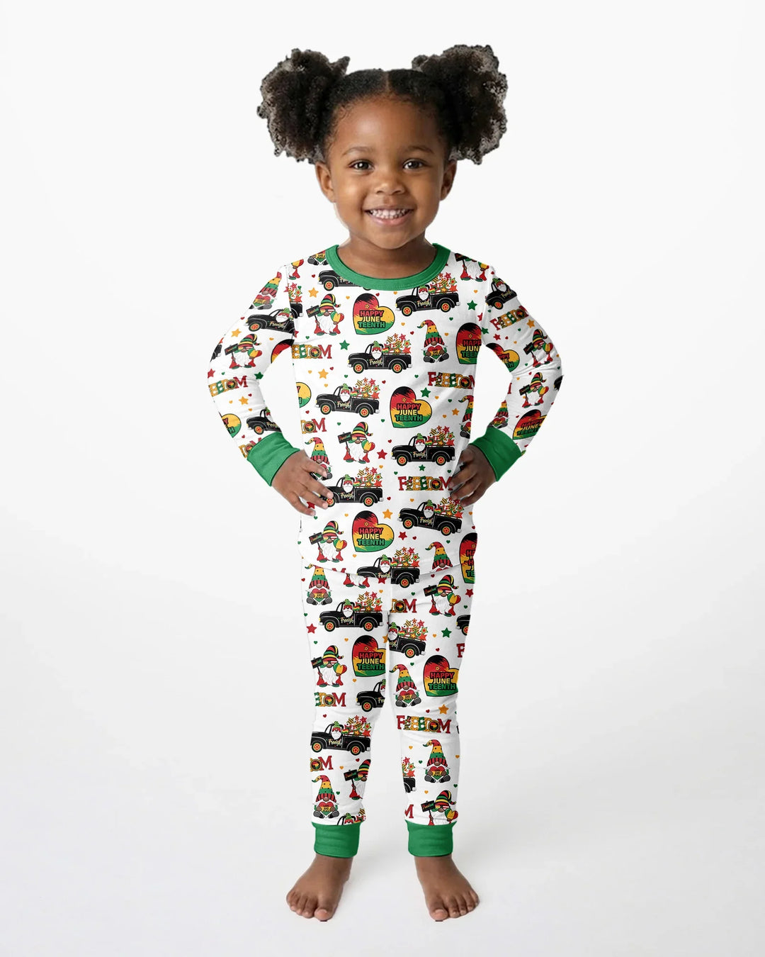 Gnome Happy Juneteenth Bamboo Two Piece Long Sleeve Pajama Set