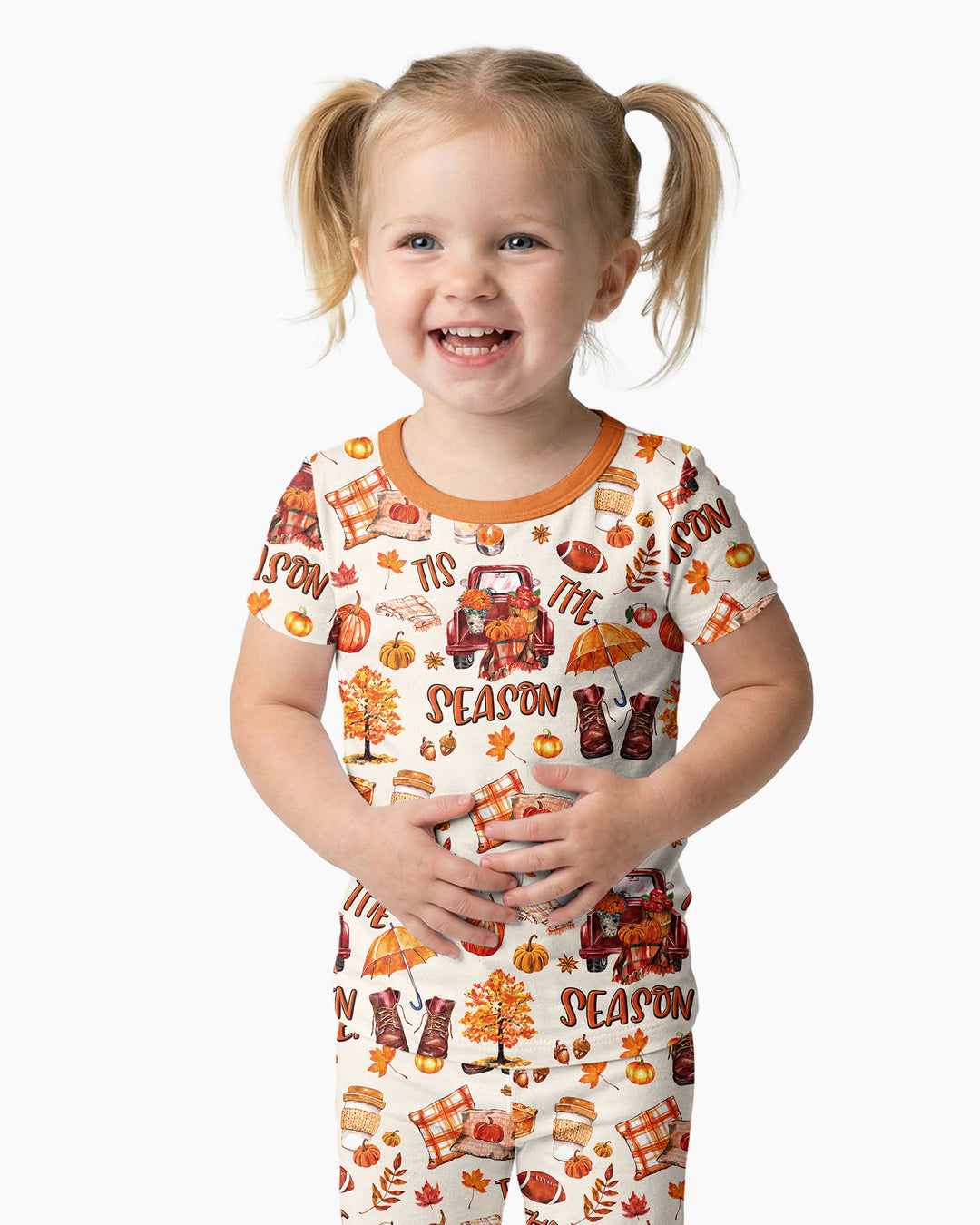 Fall Tis the Season Bamboo Two Piece Short Sleeve Pajama Set