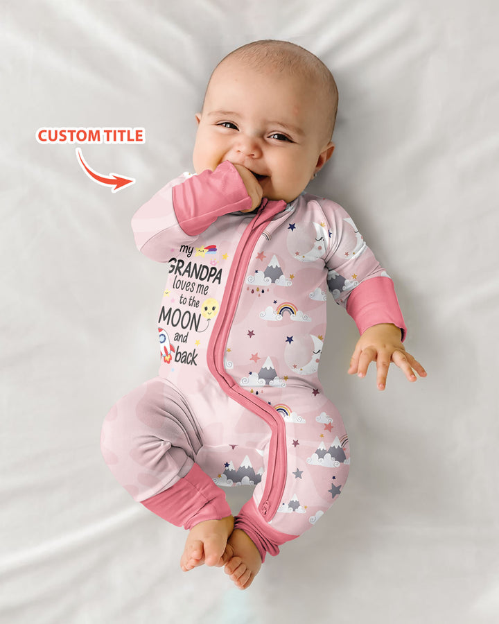 Personalized Loves To The Moon And Back Bamboo Convertible Zippy