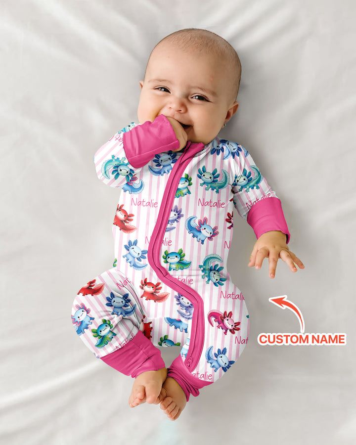 Cute Axololt Custom Name Bamboo Convertible Zippy
