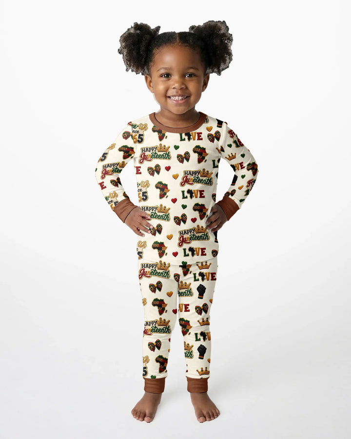 Juneteenth Free-ish Since 1865 Bamboo Two Piece Long Sleeve Pajama Set