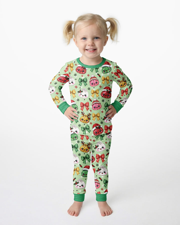 You're A Christmas Dumpling Bamboo Two Piece Long Sleeve Pajama Set
