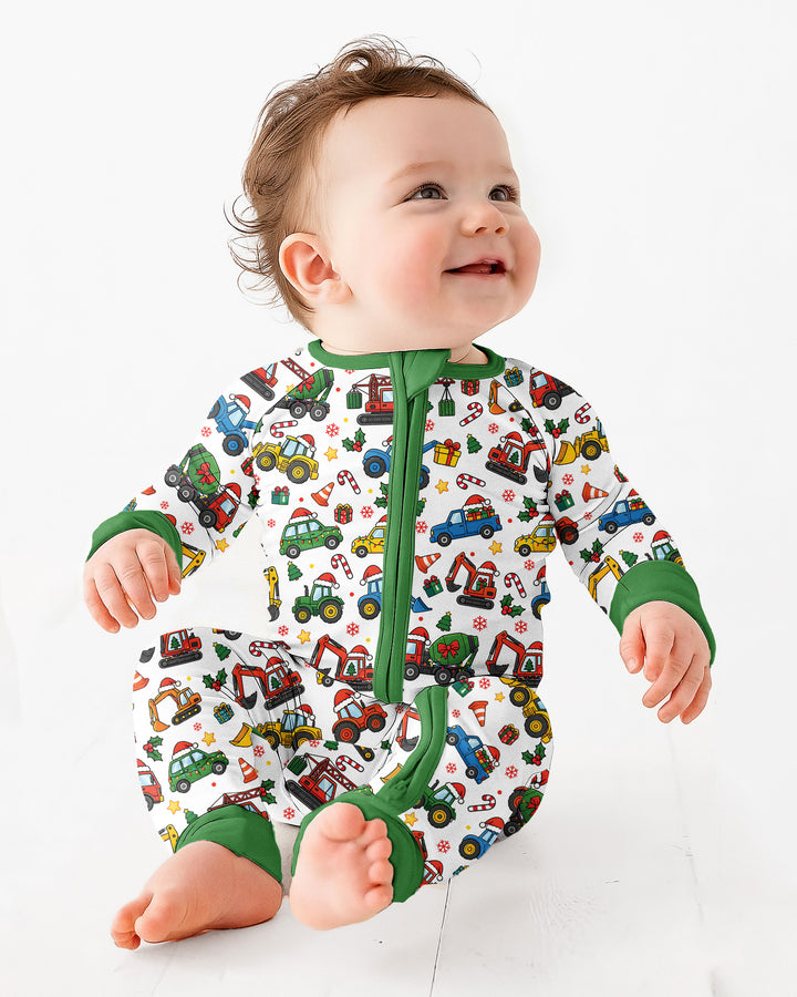 Excavator Christmas Trucks Bamboo Convertible Zippy