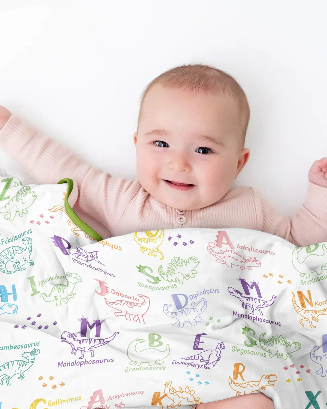 Dino Alphabet ABC Bamboo Blanket