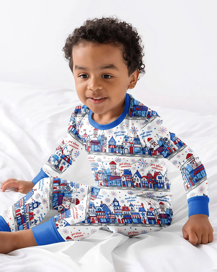 Small Town Freedom USA Bamboo Two Piece Long Sleeve Pajama Set