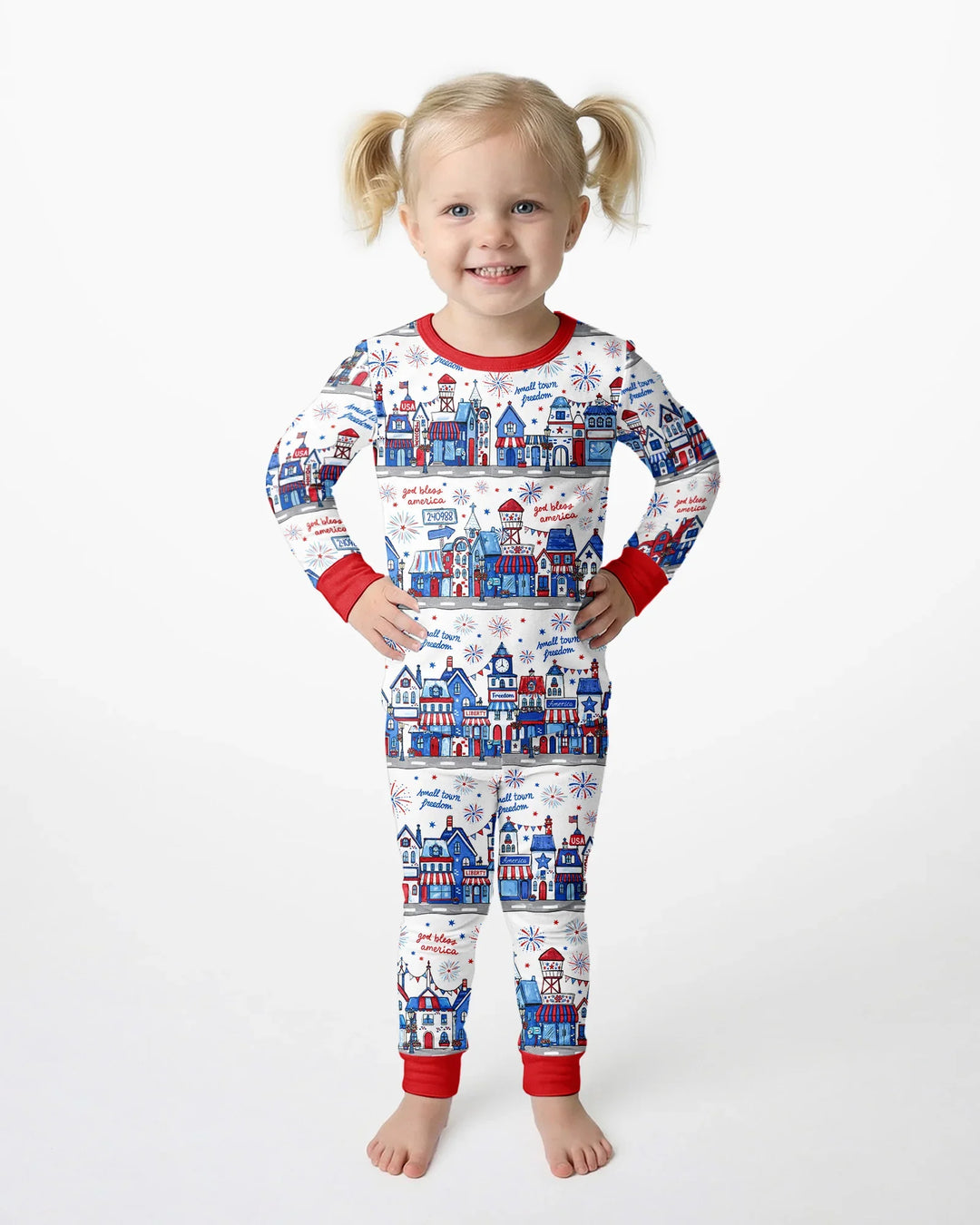Small Town Freedom USA Bamboo Two Piece Long Sleeve Pajama Set