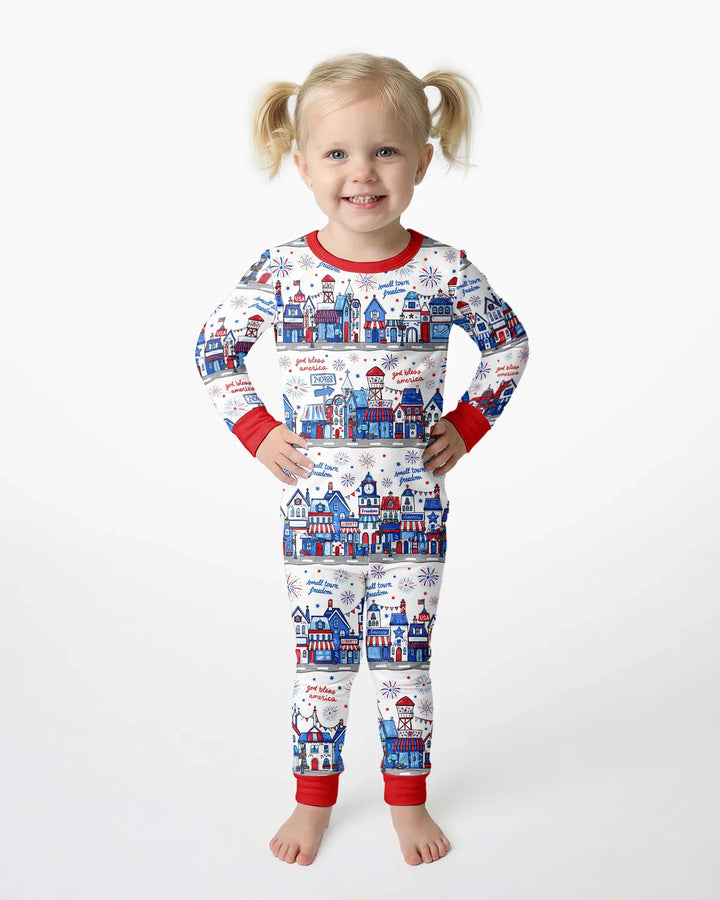 Small Town Freedom USA Bamboo Two Piece Long Sleeve Pajama Set
