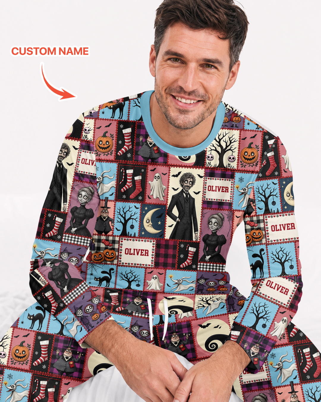 Vertical Halloween Bamboo Men's Pajama Set