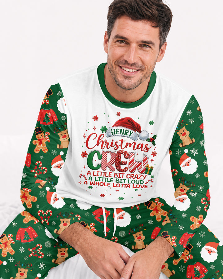 Personalized Christmas Crew Family Matching Bamboo Men's Pajama Set