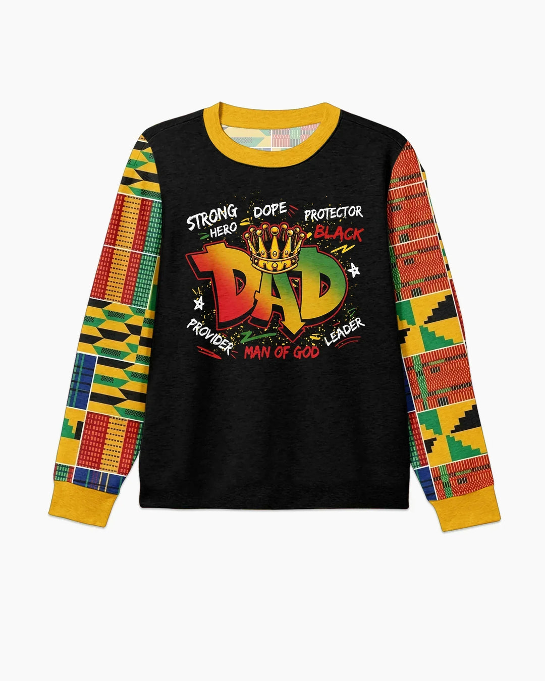 Black Dad Graffiti Kente Bamboo Men's Pajama Set