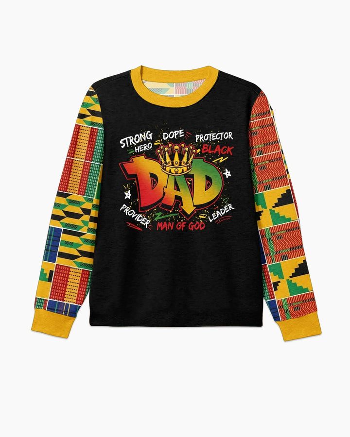 Black Dad Graffiti Kente Bamboo Men's Pajama Set
